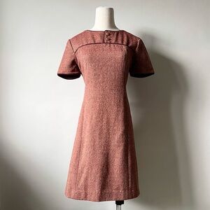Vintage Atsuko Onishi Sample Woolen Mini Dress With Wooden Button Neckline